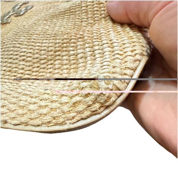 Tory Burch Thea Straw Tote With Chain And Metallic Leather Shoulder Strap Tassle - Picture 2 of 16